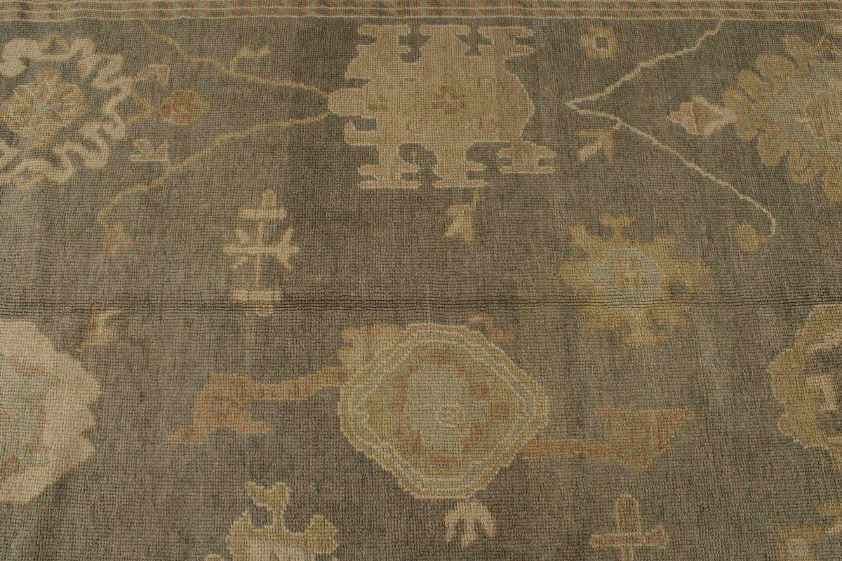 13x20 Gray and Ivory Turkish Oushak Rug