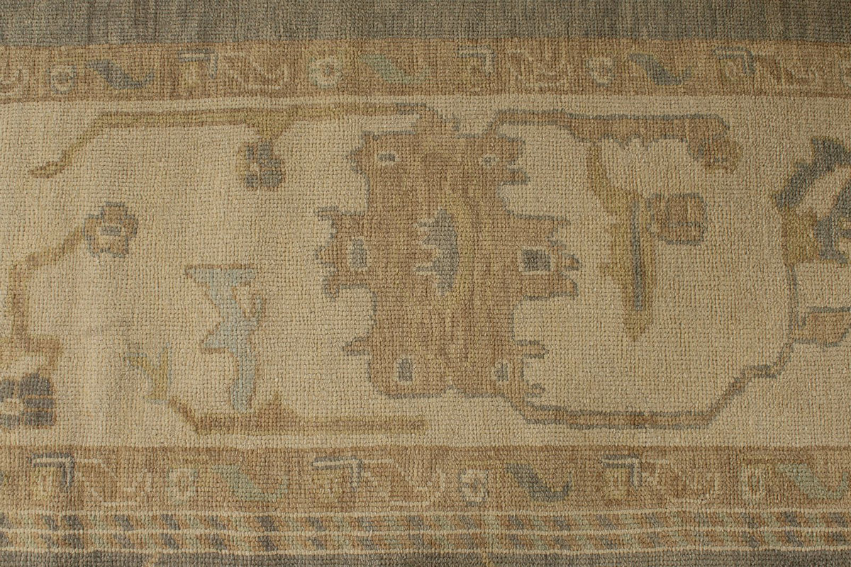 13x20 Gray and Ivory Turkish Oushak Rug