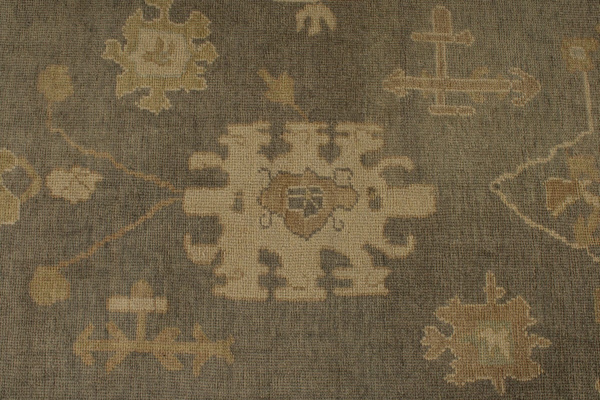 13x20 Gray and Ivory Turkish Oushak Rug