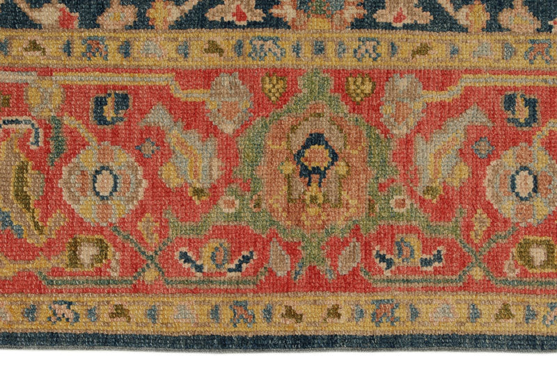 5x7 Navy and Dark Rust Turkish Oushak Rug