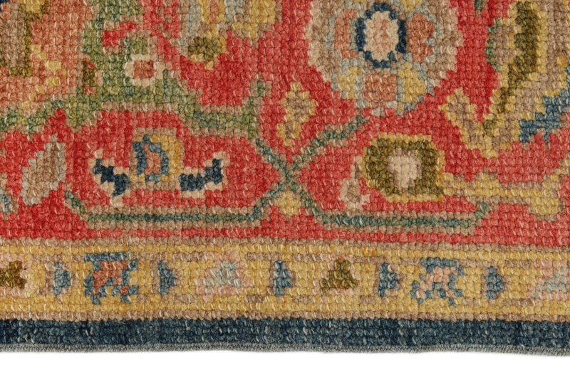 5x7 Navy and Dark Rust Turkish Oushak Rug