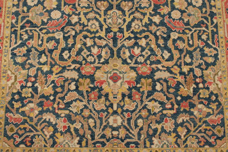 5x7 Navy and Dark Rust Turkish Oushak Rug