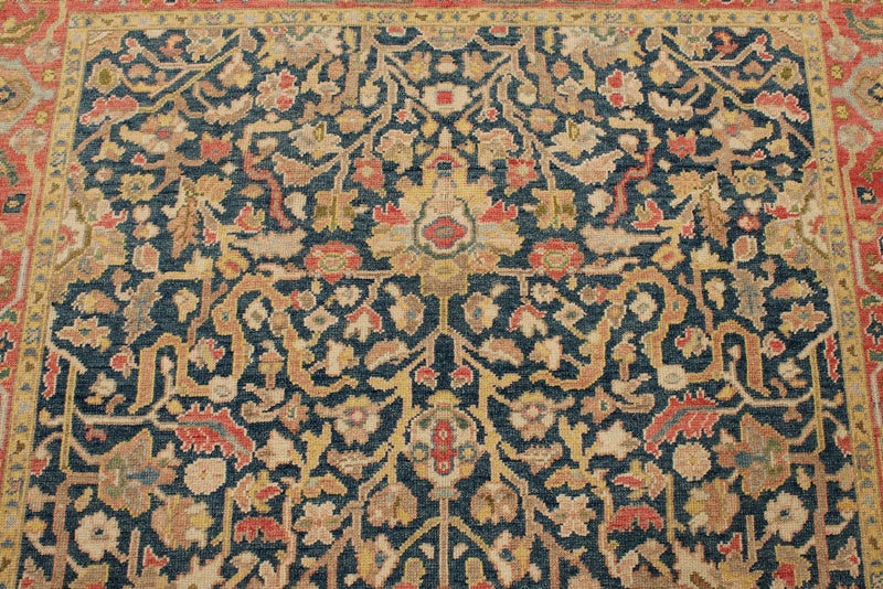 5x7 Navy and Dark Rust Turkish Oushak Rug