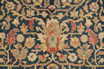 5x7 Navy and Dark Rust Turkish Oushak Rug