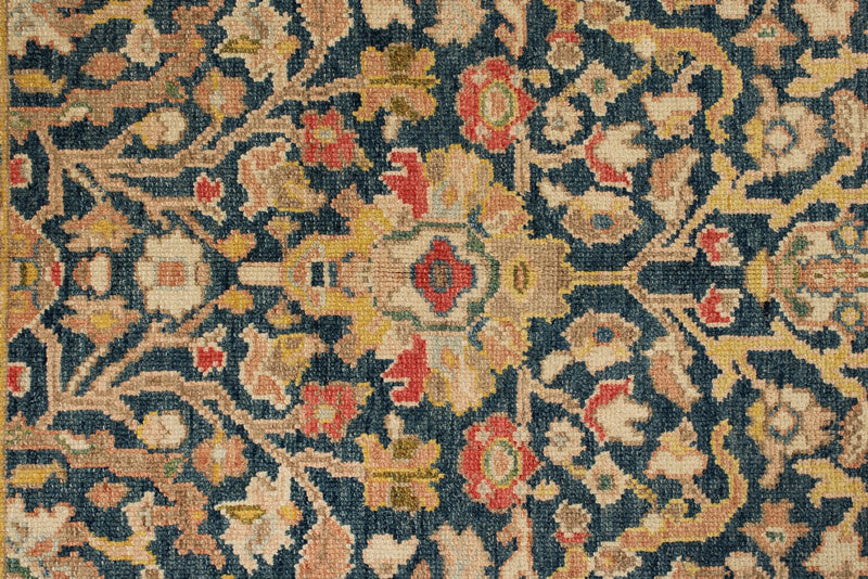 5x7 Navy and Dark Rust Turkish Oushak Rug