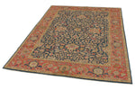 5x7 Navy and Dark Rust Turkish Oushak Rug