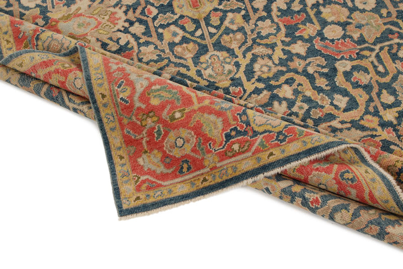 5x7 Navy and Dark Rust Turkish Oushak Rug