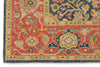 5x7 Navy and Dark Rust Turkish Oushak Rug