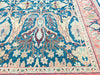 7x9 Navy and Pink Turkish Oushak Rug