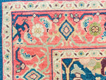 7x9 Navy and Pink Turkish Oushak Rug