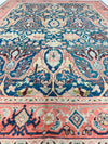 7x9 Navy and Pink Turkish Oushak Rug