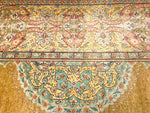 17x25 Gold and Ivory Turkish Oushak Rug