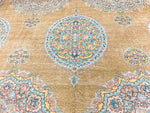 17x25 Gold and Ivory Turkish Oushak Rug