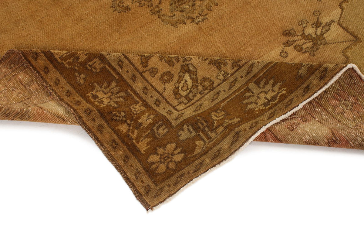 6x11 Ivory and Brown Turkish Tribal Rug
