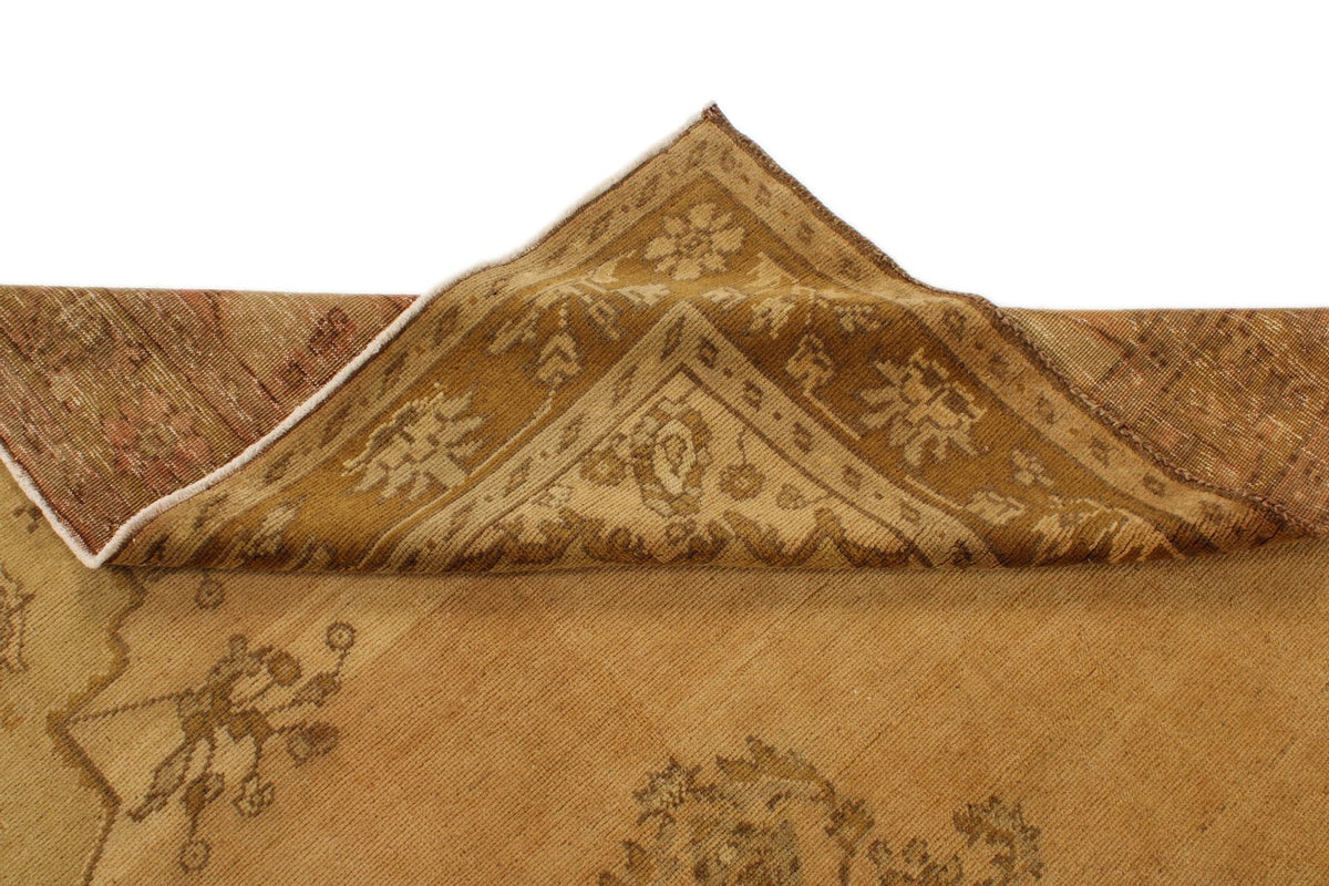 6x11 Ivory and Brown Turkish Tribal Rug