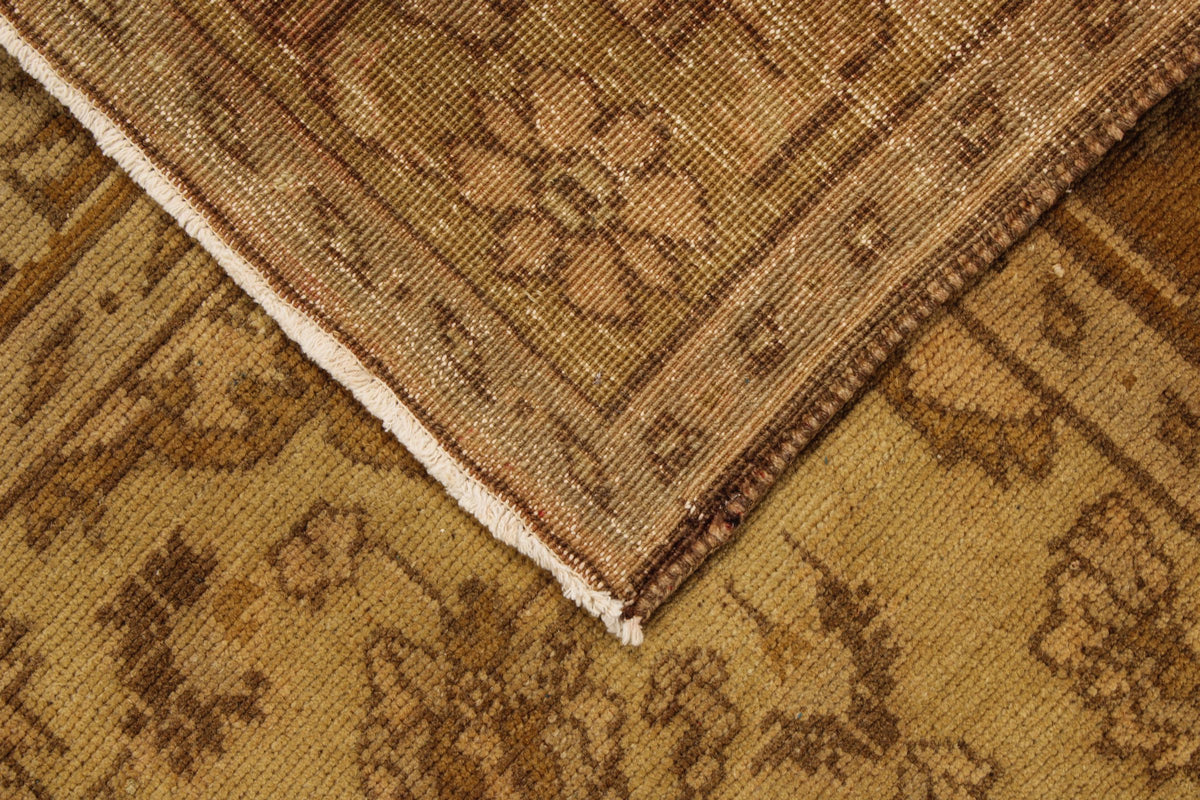 6x11 Ivory and Brown Turkish Tribal Rug