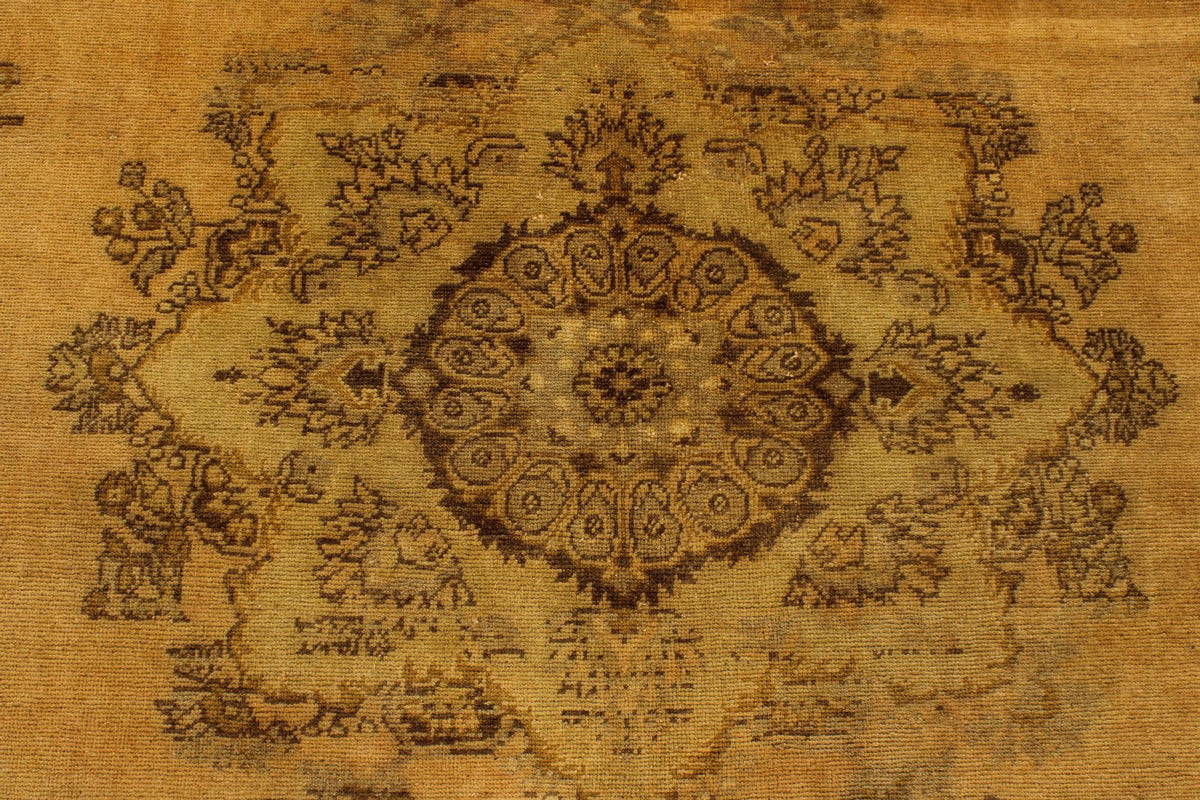 6x11 Ivory and Brown Turkish Tribal Rug