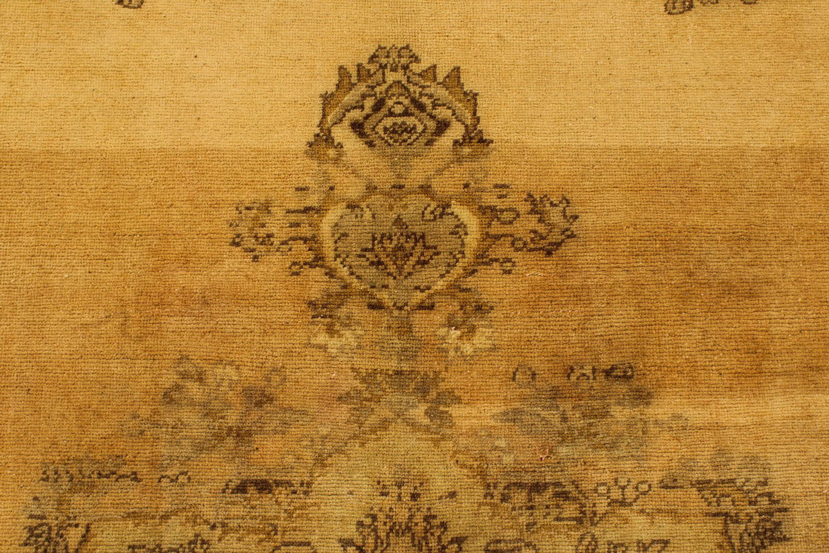 6x11 Ivory and Brown Turkish Tribal Rug