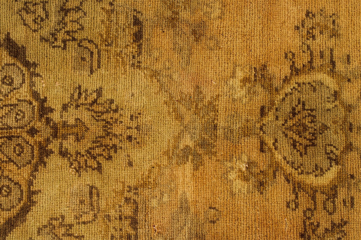 6x11 Ivory and Brown Turkish Tribal Rug