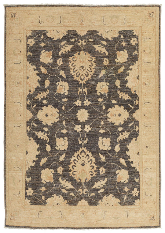 4x6 Gray and Ivory Turkish Oushak Rug