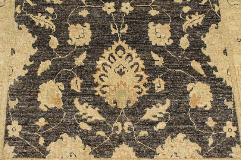 4x6 Gray and Ivory Turkish Oushak Rug