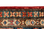 6x9 Ivory and Red Kazak Tribal Rug