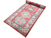 3x8 Red and Ivory Kazak Tribal Rug