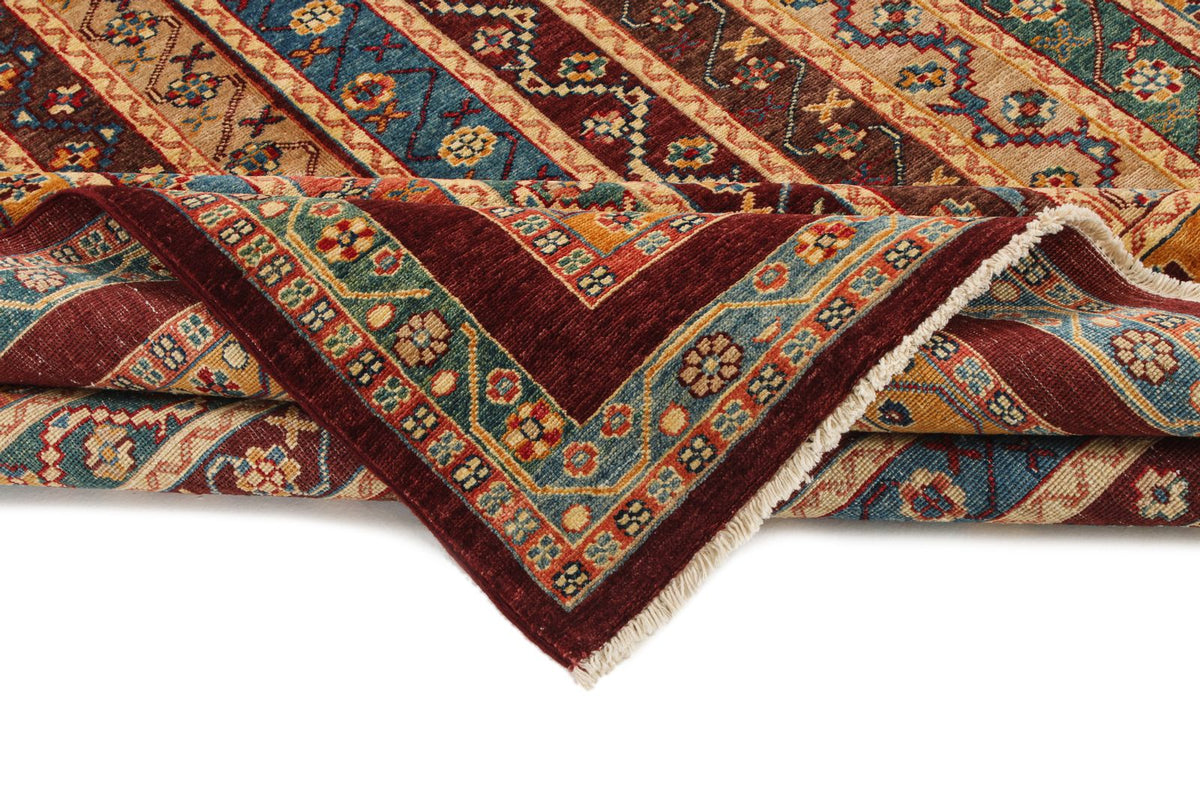 5x8 Multicolor and Red Kazak Tribal Rug
