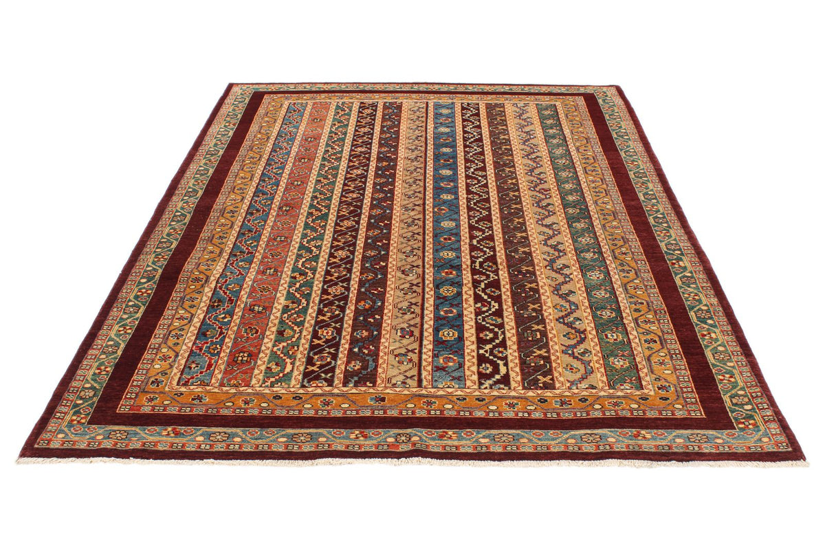 5x8 Multicolor and Red Kazak Tribal Rug