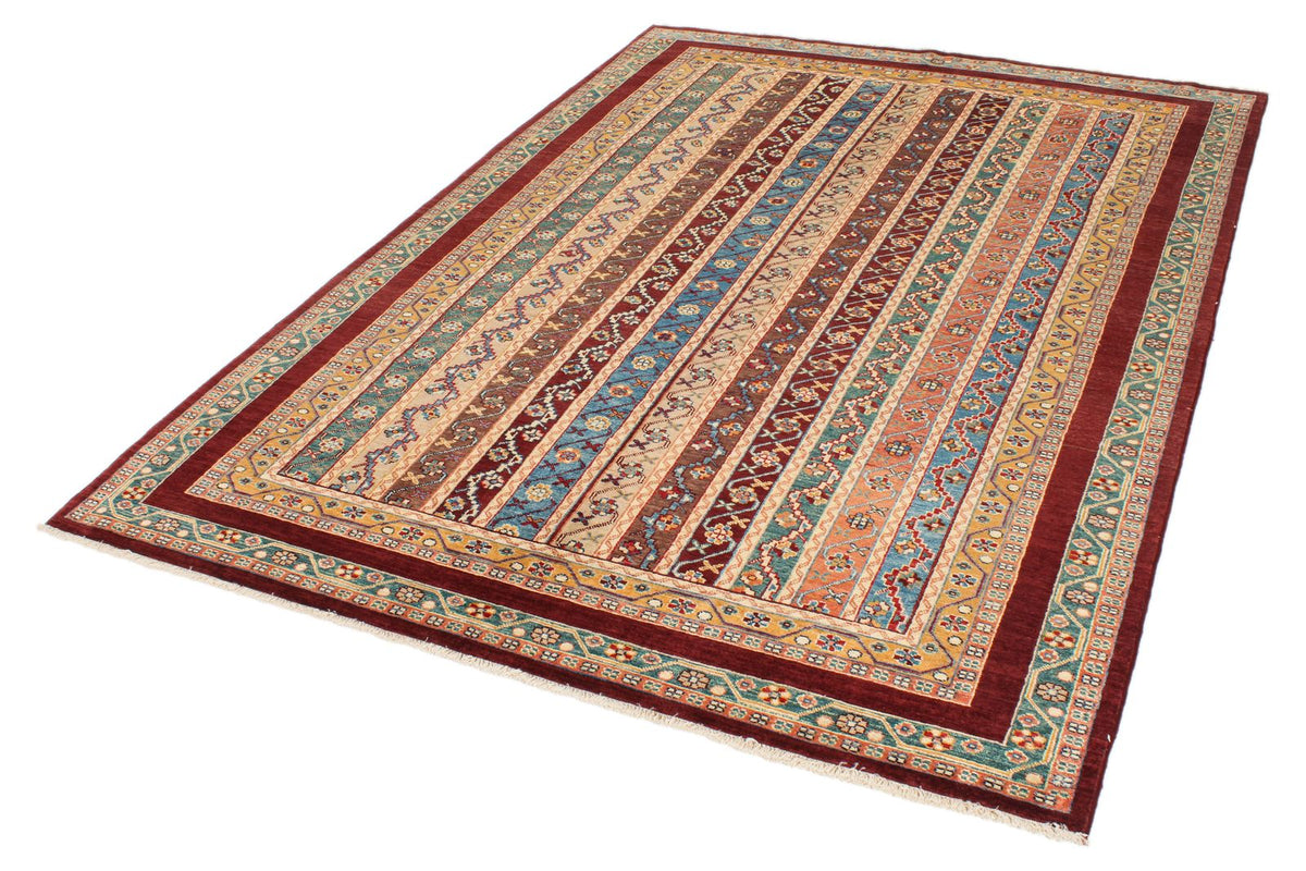 5x8 Multicolor and Red Kazak Tribal Rug