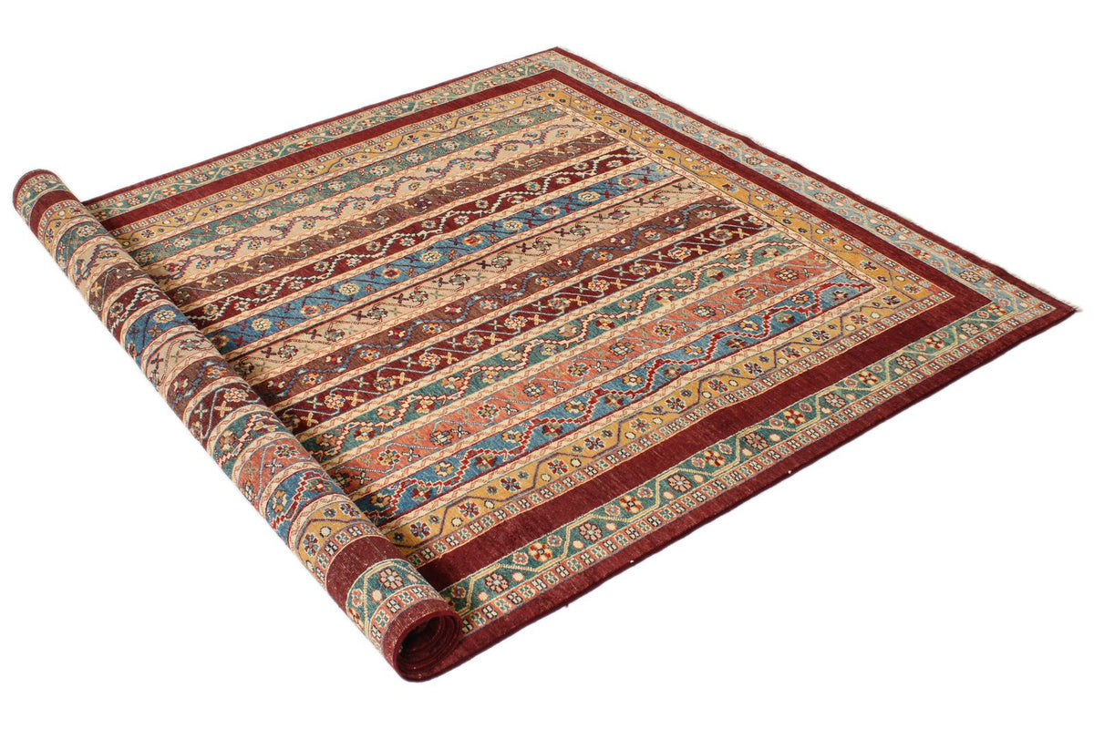5x8 Multicolor and Red Kazak Tribal Rug