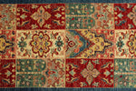 3x10 Multicolor and Ivory Kazak Tribal Runner