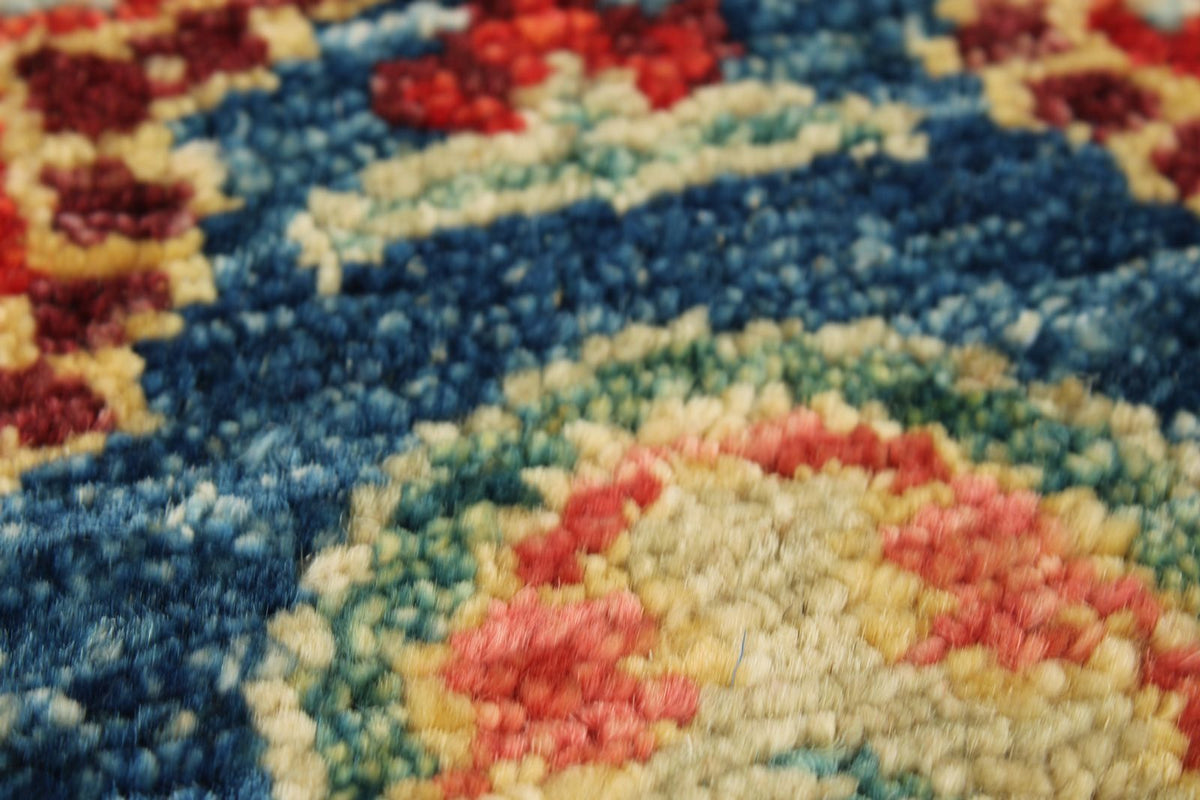 3x10 Multicolor and Ivory Kazak Tribal Runner