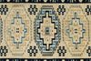 3x12 Off White and Blue Turkish Milas Runner