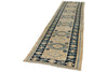 3x12 Off White and Blue Turkish Milas Runner