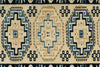 3x12 Off White and Blue Turkish Milas Runner