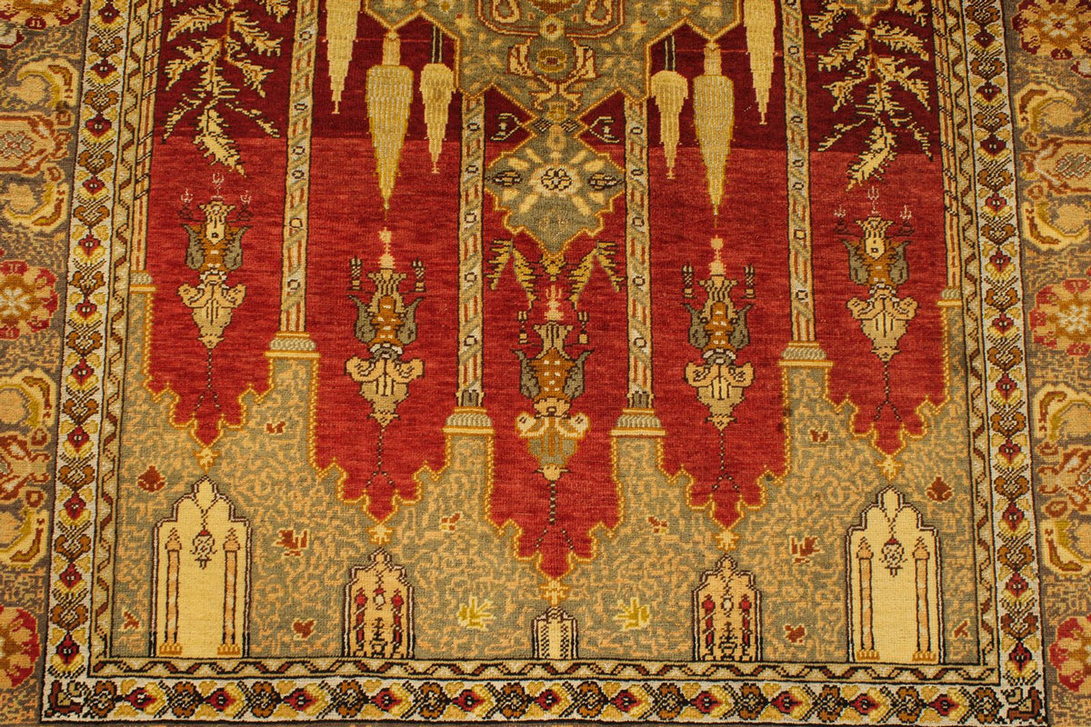 5x6 Brown and Ivory Anatolian Tribal Rug