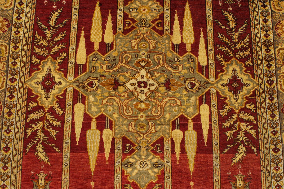 5x6 Brown and Ivory Anatolian Tribal Rug