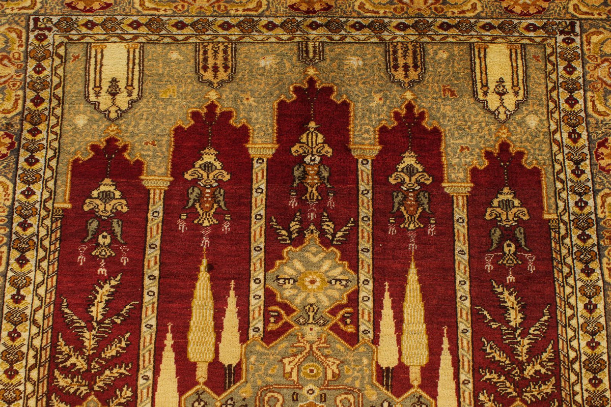 5x6 Brown and Ivory Anatolian Tribal Rug