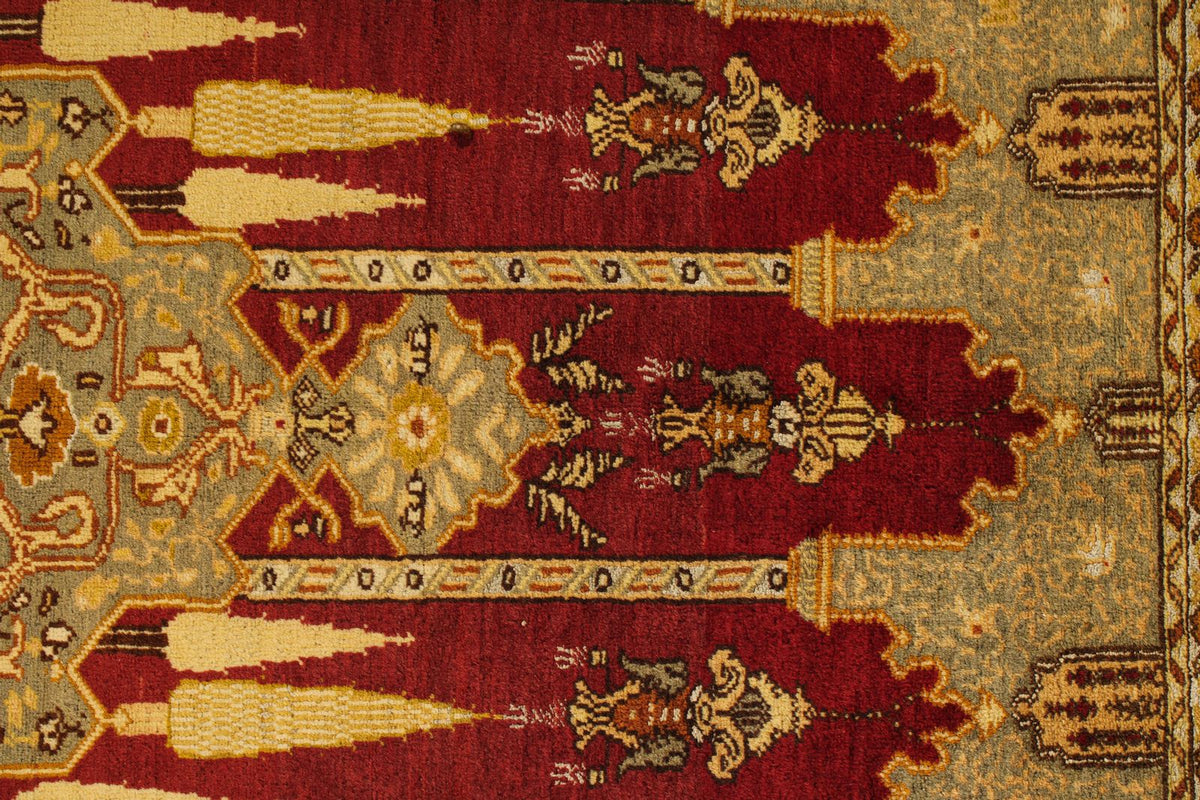 5x6 Brown and Ivory Anatolian Tribal Rug