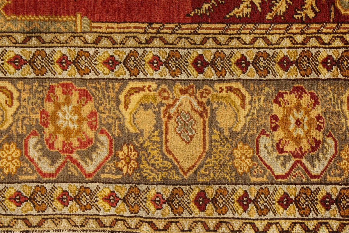 5x6 Brown and Ivory Anatolian Tribal Rug