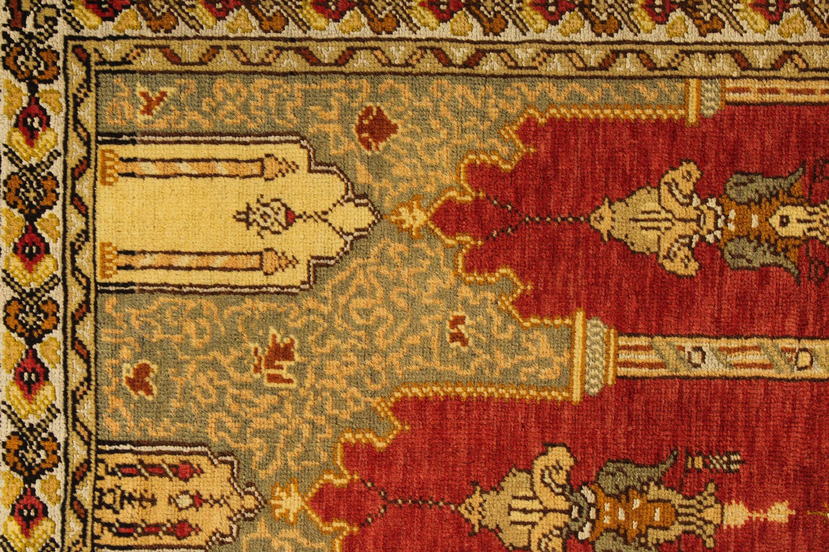 5x6 Brown and Ivory Anatolian Tribal Rug