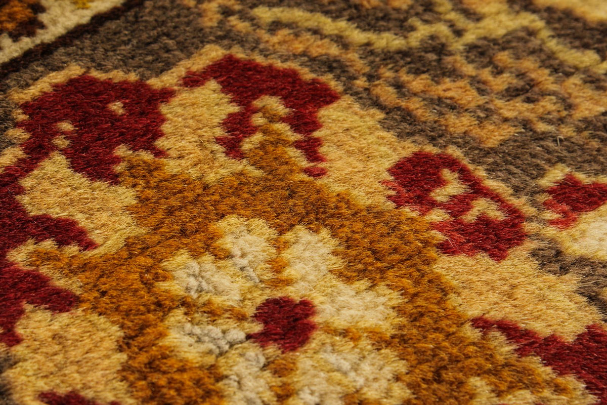 5x6 Brown and Ivory Anatolian Tribal Rug