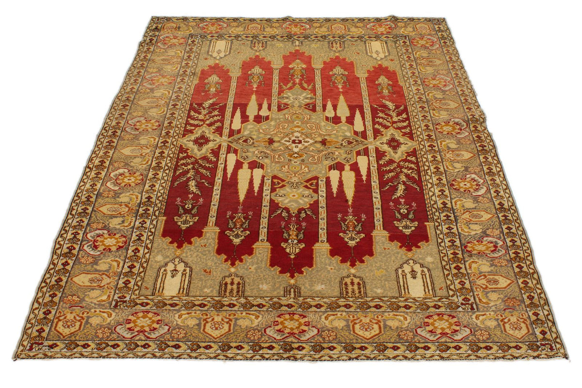 5x6 Brown and Ivory Anatolian Tribal Rug