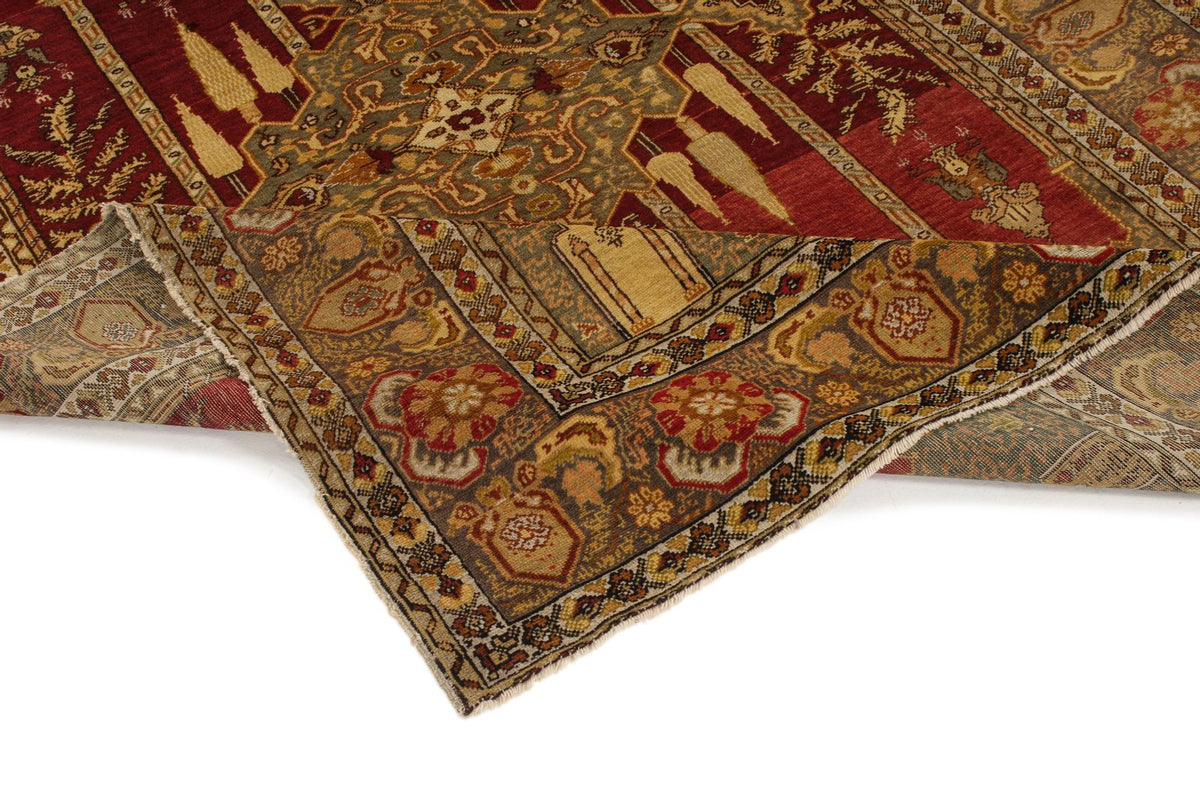 5x6 Brown and Ivory Anatolian Tribal Rug