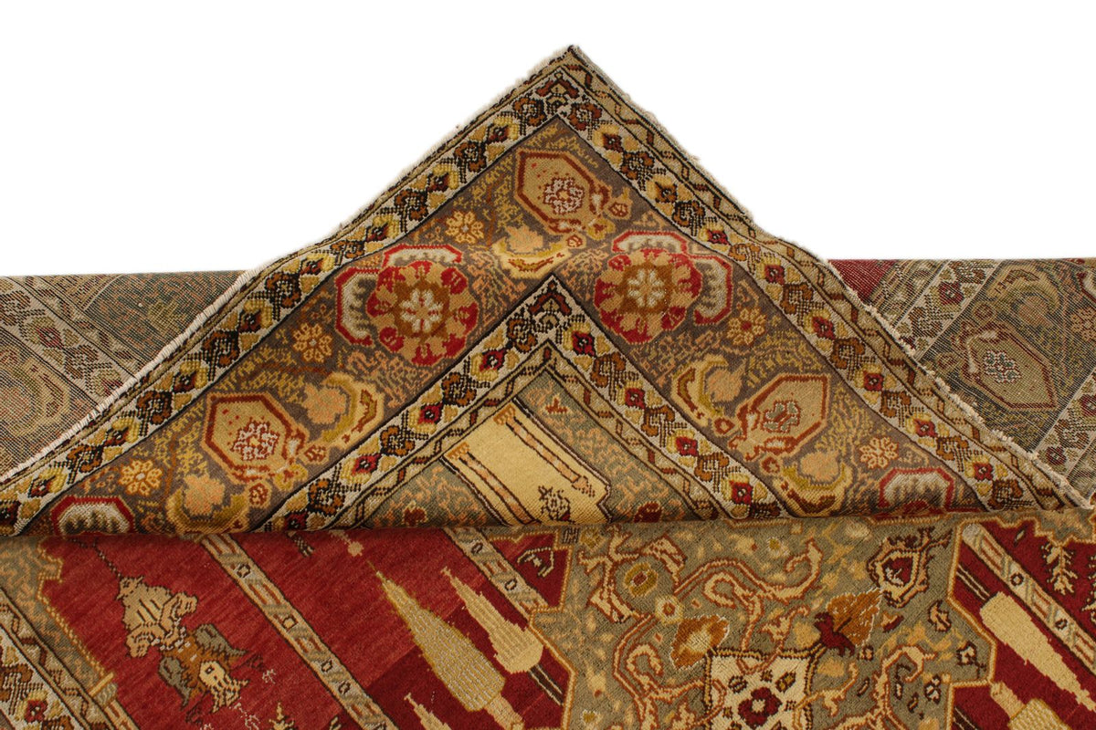 5x6 Brown and Ivory Anatolian Tribal Rug