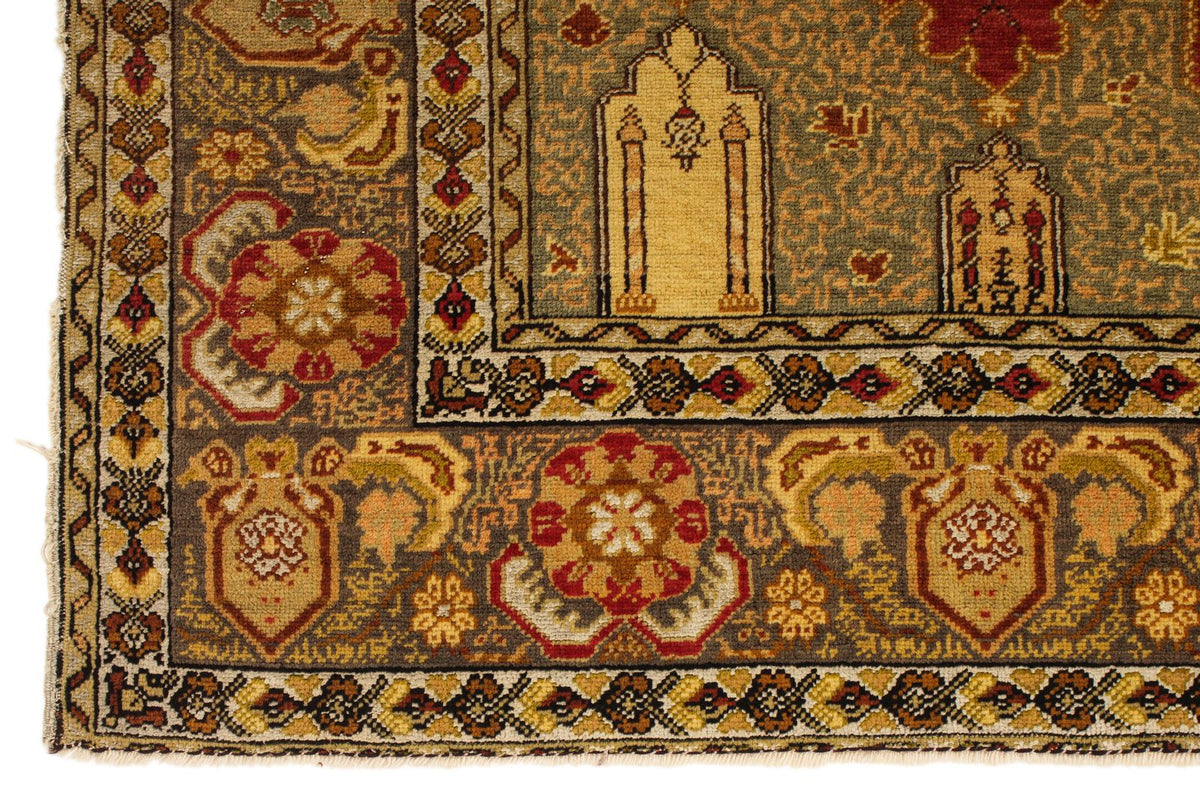 5x6 Brown and Ivory Anatolian Tribal Rug