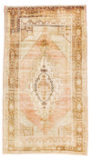 5x9 Ivory and Brown Anatolian Turkish Tribal Rug