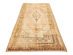 5x9 Ivory and Brown Anatolian Turkish Tribal Rug