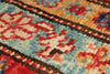 8x10 Ivory and Red Kazak Tribal Rug